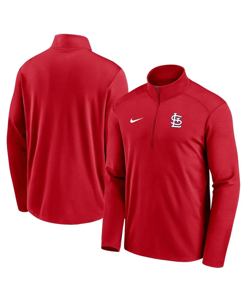 Men's Nike Red St. Louis Cardinals Agility Pacer Performance Half-Zip Top