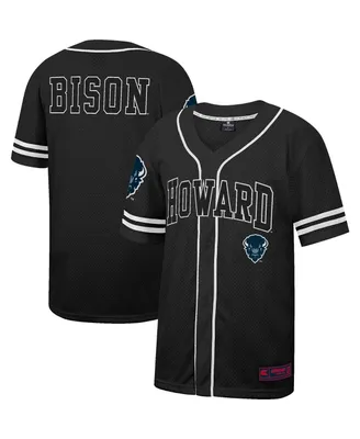 Men's Colosseum Howard Bison Free Spirited Mesh Button-Up Baseball Jersey