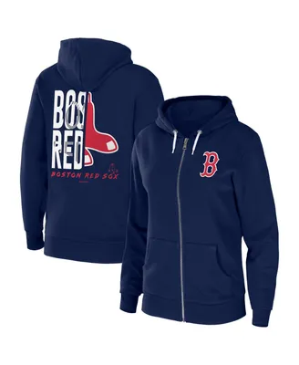 Women's Wear by Erin Andrews Navy Boston Red Sox Sponge Fleece Full-Zip Hoodie