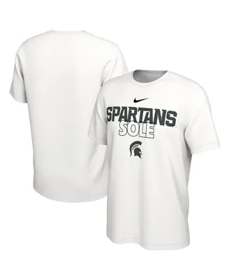 Men's Nike White Michigan State Spartans On Court Bench T-shirt