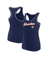 Women's Fanatics Navy Houston Astros Wordmark Logo Racerback Tank Top