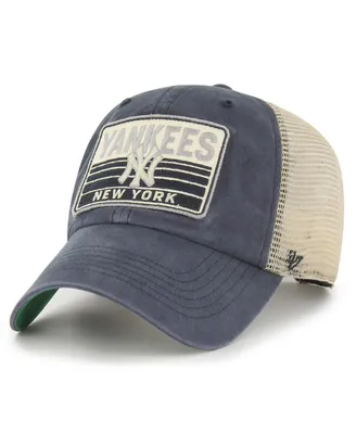 Men's '47 Brand Navy New York Yankees Four Stroke Clean Up Trucker Snapback Hat