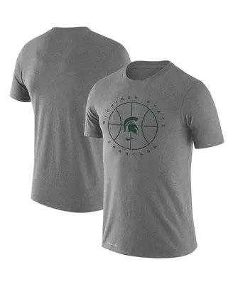 Men's Nike Heathered Gray Michigan State Spartans Basketball Icon Legend Performance T-shirt