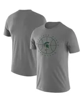 Men's Nike Heathered Gray Michigan State Spartans Basketball Icon Legend Performance T-shirt