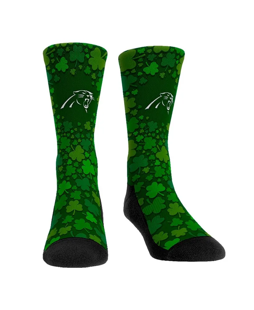 Men's and Women's Rock 'Em Socks Carolina Panthers St. Patty's Day Shamrock Crew Socks