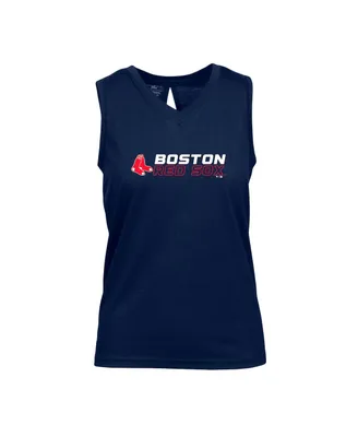 Women's LevelWear Navy Boston Red Sox Paisley Chase V-Neck Tank Top
