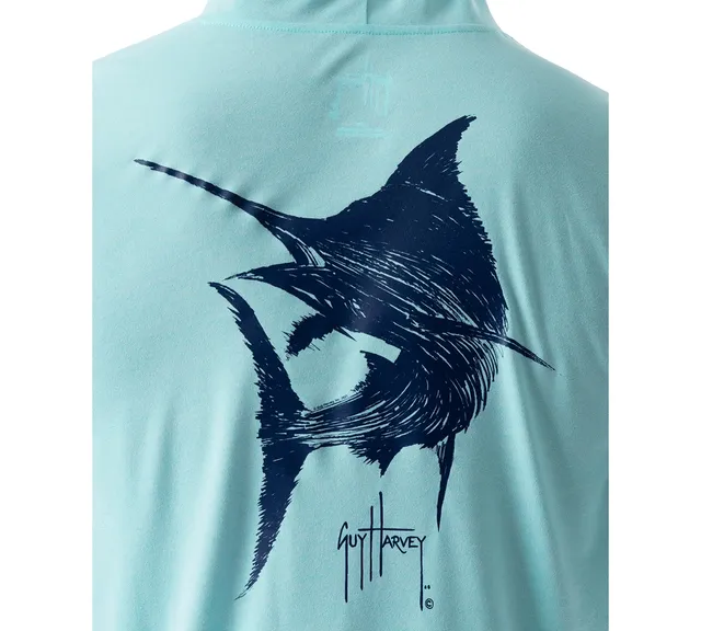 Guy Harvey Men's Scribble Marlin Cationic Performance Hoodie