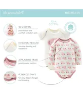 The Peanutshell Baby Girls Newborn Layette Gift Set for Baby Girls, Pink Floral Elephant, 30 Essential Pieces