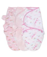 The Peanutshell Newborn Swaddles for Baby Girls, 3 Pack Set, Rainbow Unicorn