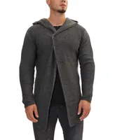 Ron Tomson Men's Modern Hooded Two Button Knit Cardigan