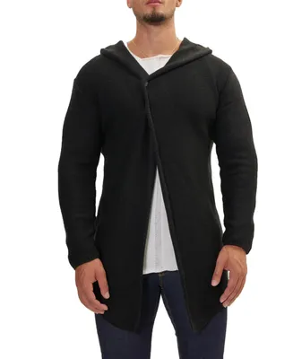 Ron Tomson Men's Modern Hooded Two Button Knit Cardigan