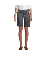 Lands' End Women's School Uniform Plain Front Blend Chino Shorts