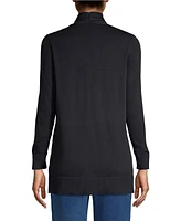 Lands' End Women's Tall Long Sleeve Open Cardigan Sweater