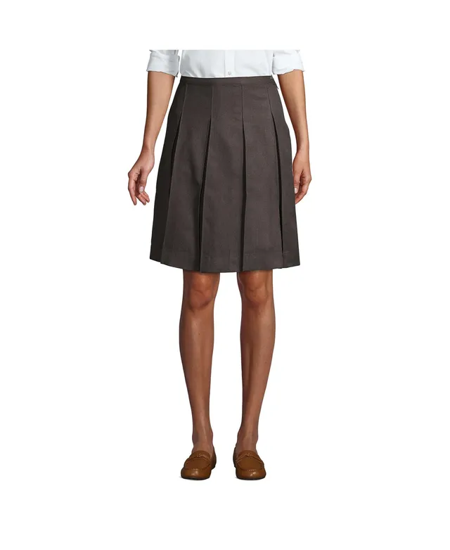 School Uniform Girls Ponte Pleat Skirt at the Knee