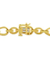 Diamond Open Pear Link Bracelet (1 ct. t.w.) in 14k Gold-Plated Sterling Silver - Gold