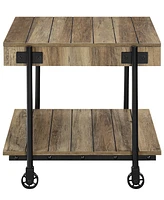 Furniture of America Luther 2 Piece Steel Industrial Coffee End Table Set