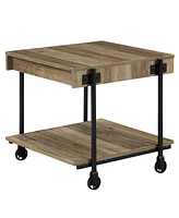 Furniture of America Luther 3 Piece Steel Industrial Coffee End Table Set