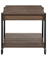 Furniture of America Luther 2 Piece Steel Industrial Coffee End Table Set