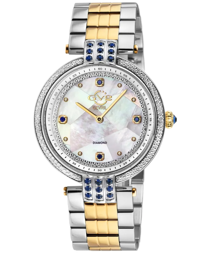 GV2 by Gevril Women's Matera Swiss Quartz Two-Tone Stainless Steel Watch 35mm