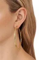 Michael Kors Statement Link Premium Gold-Tone Brass Hoop Earrings