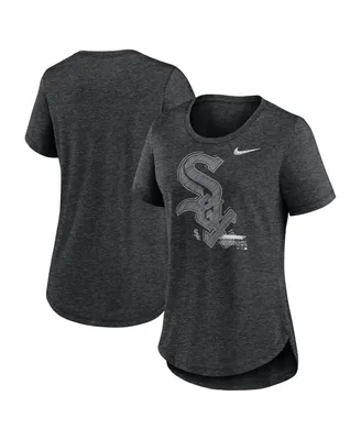 Women's Nike Heather Black Chicago White Sox Touch Tri-Blend T-shirt