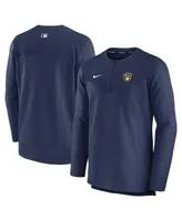 Men's Nike Navy Milwaukee Brewers Authentic Collection Game Time Performance Half-Zip Top