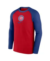 Men's Nike Red Chicago Cubs Authentic Collection Game Raglan Performance Long Sleeve T-shirt