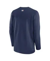 Men's Nike Navy Milwaukee Brewers Authentic Collection Game Time Performance Half-Zip Top