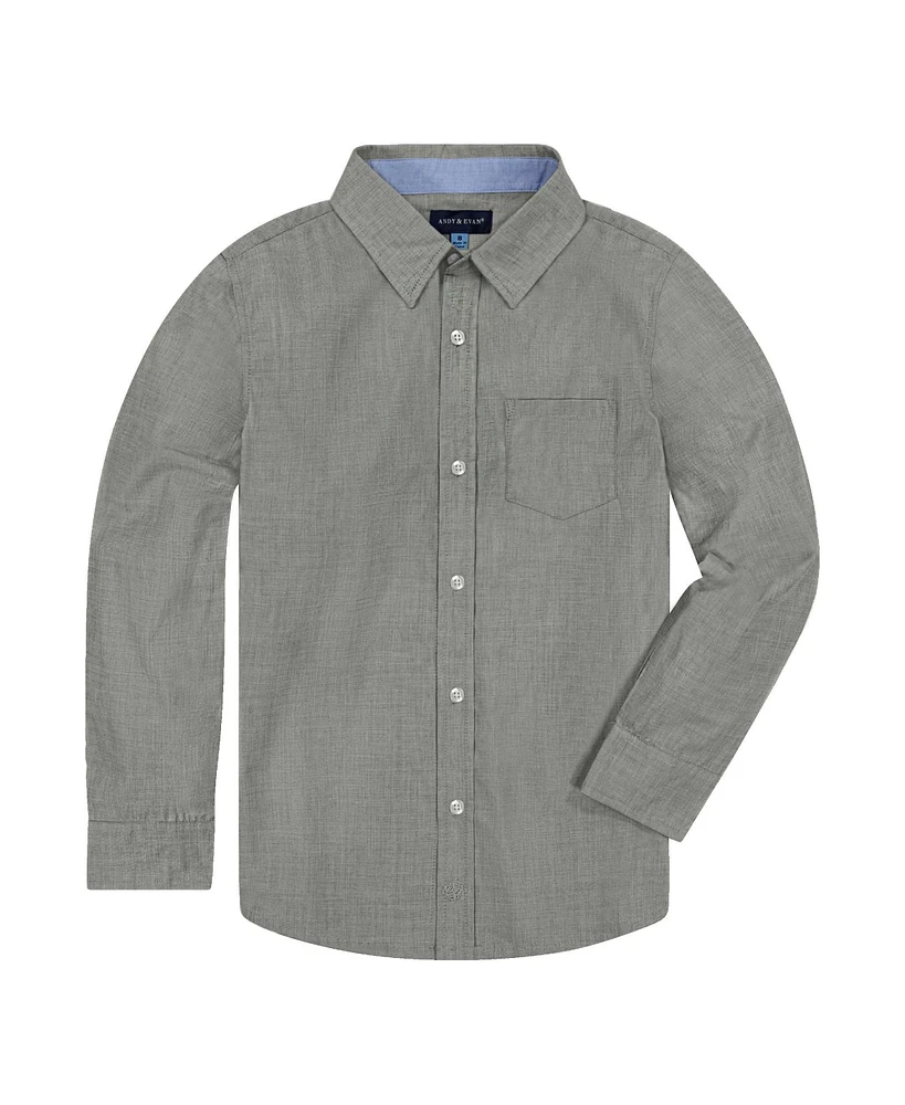 Andy & Evan Toddler Boys Toddler/Child Grey Chambray Button-down Shirt