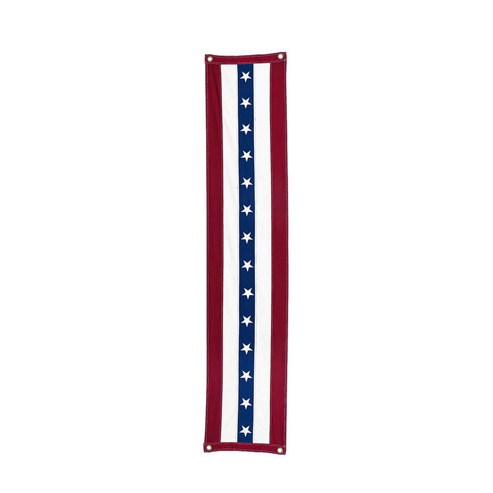 Evergreen Plow & Hearth American Flag Pillar Bunting, Spirited Design and Classic Colors, Embroidered, Easy To Display, Show American Pride, 69"L x 15