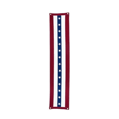 Evergreen Plow & Hearth American Flag Pillar Bunting, Spirited Design and Classic Colors, Embroidered, Easy To Display, Show American Pride, 69"L x 15