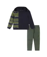 Andy & Evan Toddler Boys Toddler/Child Navy Colorblock Sweater Set