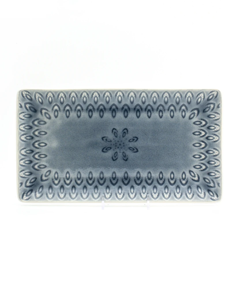 Euro Ceramica Peacock Rectangular Platter