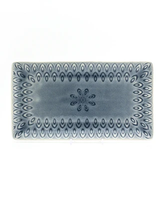Euro Ceramica Peacock Rectangular Platter