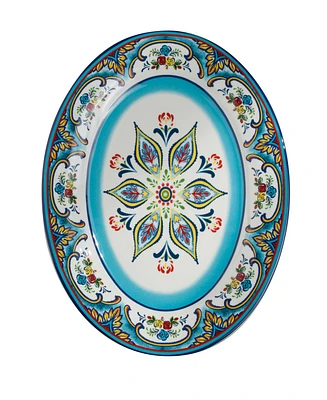 Euro Ceramica Zanzibar Oval Serving Platter, 18"