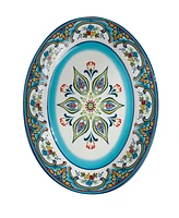 Euro Ceramica Zanzibar Oval Serving Platter, 18"