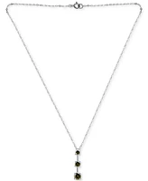 Giani Bernini Cubic Zirconia Olivine Graduated Linear 18" Pendant Necklace in Sterling Silver, Created for Macy's