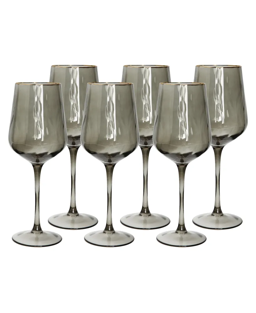 Classic Touch 10.92 Oz Water Glasses with Colored Reflection Base