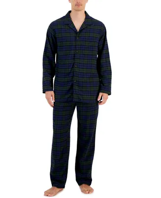 Club Room Men's Plaid Flannel Pajama Top & Pants Set, Created for Macy's