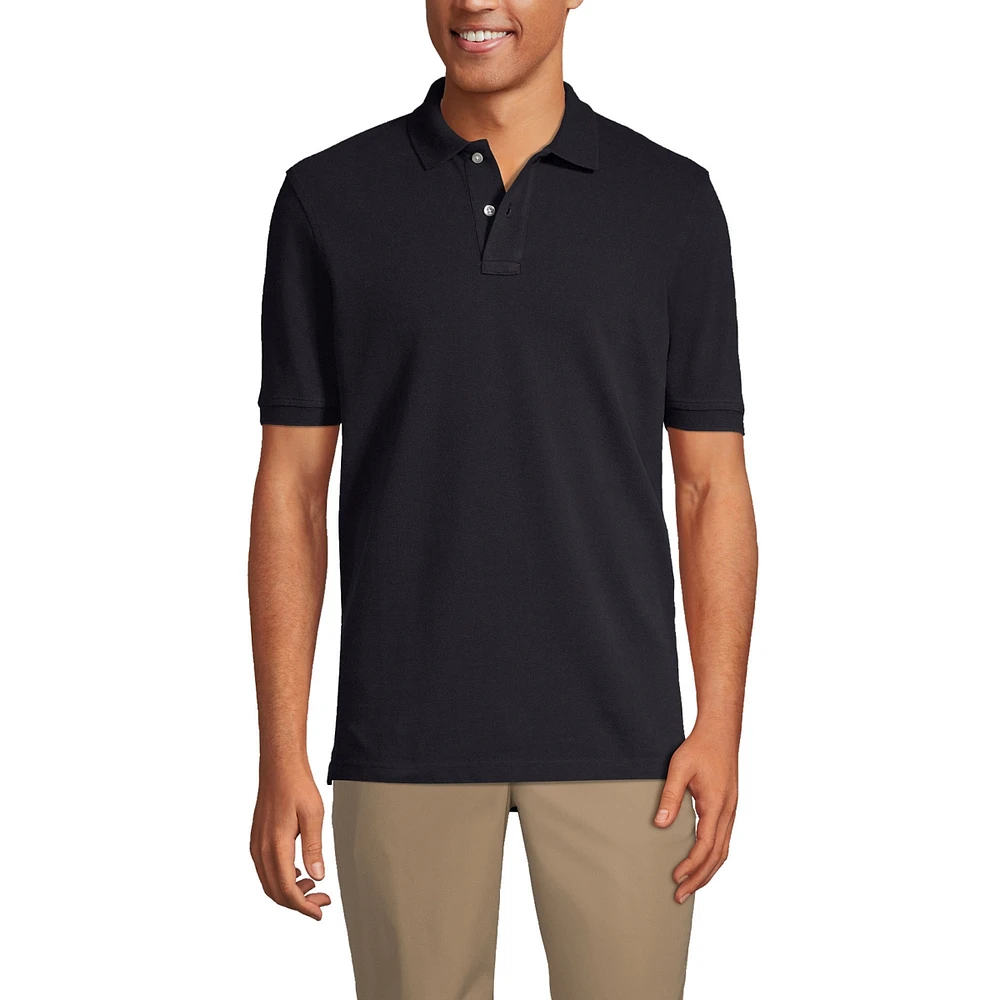 Lands' End Men's School Uniform Short Sleeve Mesh Polo Shirt