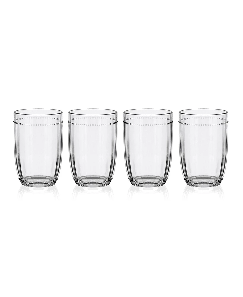 Fitz and Floyd Beaded 12-oz Highballs 4-Piece Set