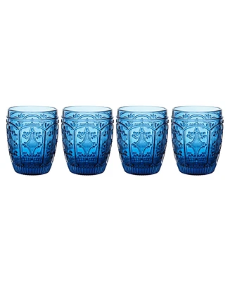 Fitz and Floyd Trestle 10-oz Double Old Fashioned Glasses 4-Piece Set