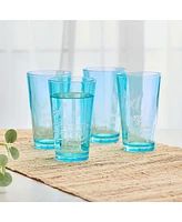 Fitz and Floyd Wildflower 16-oz Highball Glasses 4-Piece Set