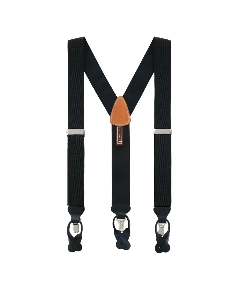 Trafalgar Classic Solid Color 38mm Convertible Suspenders