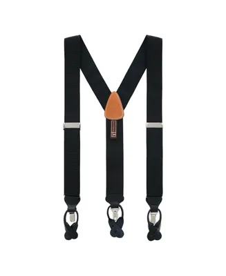Trafalgar Men's Classic Solid Color 38mm Convertible Suspenders