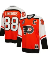 Men's Mitchell & Ness Eric Lindros Orange Philadelphia Flyers 1992 Blue Line Player Jersey