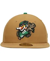 Men's New Era Natural Down East Wood Ducks Authentic Collection Team Alternate 59FIFTY Fitted Hat