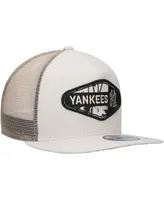 Men's New Era Natural New York Yankees Retro Beachin' Patch A-Frame Trucker 9FIFTY Snapback Hat