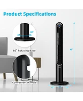 Costway 42'' Tower Fan Smart Display Panel 12H Timer 80 Degree Oscillating w/Remote