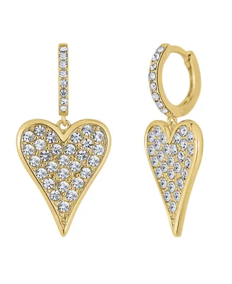 And Now This Crystal 18K Gold Plated Heart Drop Earring